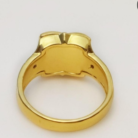 New Gold Tone Clear CZ Square Secret Compartment Locket Ring Size 11 - Picture 4 of 7